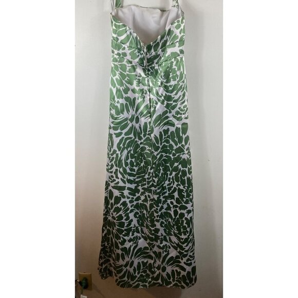 Womens Alfred Angelo Clover Green Cream Halter Bridesmaid Dress 6‎ - Picture 2 of 8